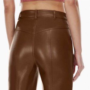 WILFRED | Rebel Leather Trouser Straight Leg Pant Melina Brown 2 Aritzia